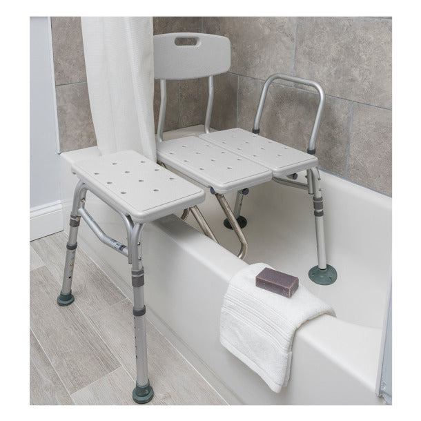 Drive Medical - Splash Defense™ Transfer Bench with Curtain Guard Protection
