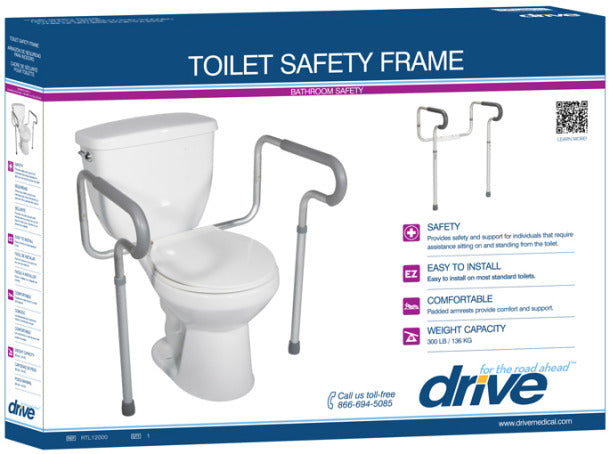Drive Medical - Toilet Safety Frame with Padded Arms