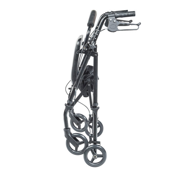 Drive Medical - Travel Rollator, Black, 6", 4Wheel