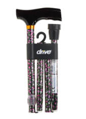 Drive Medical - Aluminum Folding Canes - Black Floral
