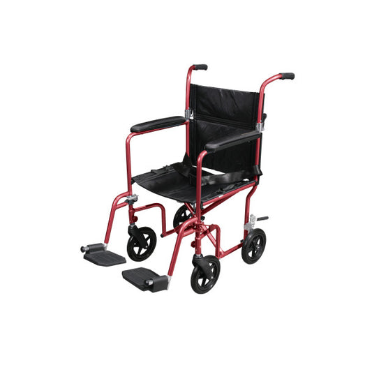 Drive Medical - Deluxe Fly-Weight Aluminum Transport Chair with Removable Casters