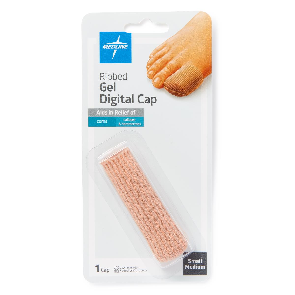 MEDLINE - Gel Ribbed Digital Toe Caps -L/XL