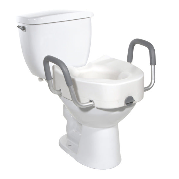 Drive Medical - Raised Toilet Seat w/ Arms - Elongated