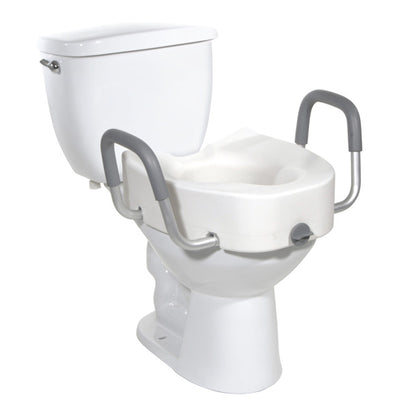 Drive Medical - Raised Toilet Seat w/ Arms - Elongated