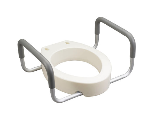 Drive Medical - Premium Raised Toilet Seat with Removable Arms - Regular