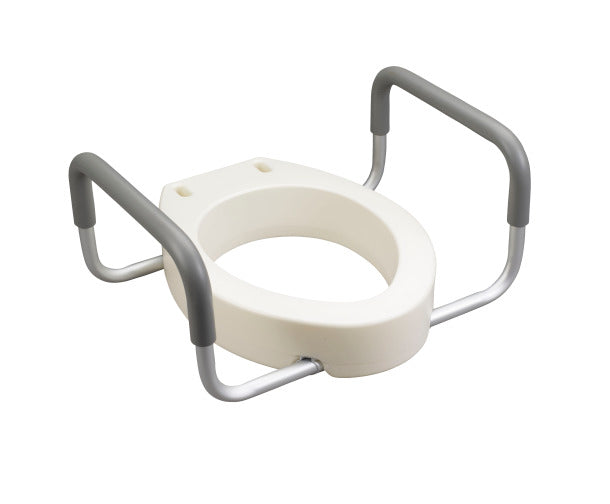 Drive Medical - Premium Raised Toilet Seat with Removable Arms - Elongated
