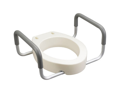 Drive Medical - Premium Raised Toilet Seat with Removable Arms - Elongated