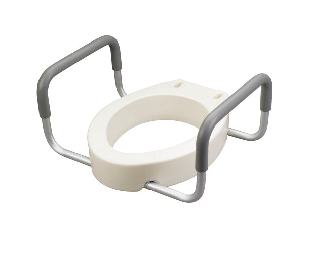 Drive Medical - Premium Raised Toilet Seat with Removable Arms - Regular