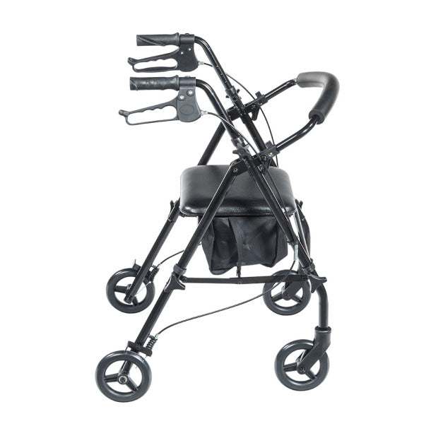 Drive Medical - Travel Rollator, Black, 6", 4Wheel