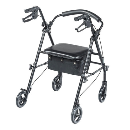 Drive Medical - Travel Rollator, Black, 6", 4Wheel