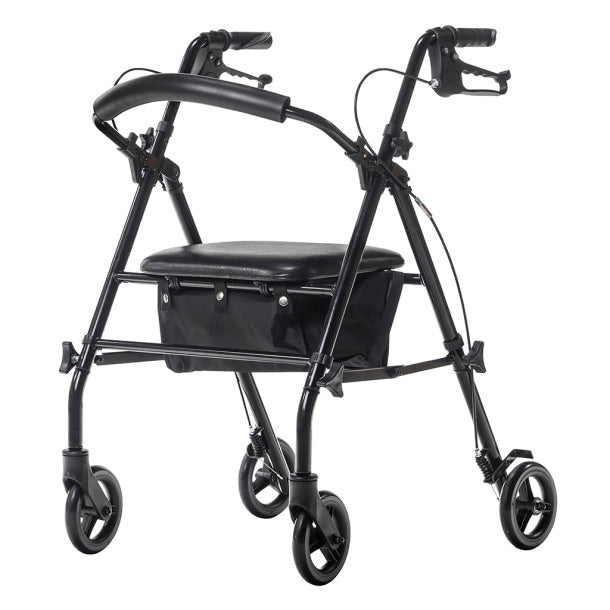 Drive Medical - Travel Rollator, Black, 6", 4Wheel