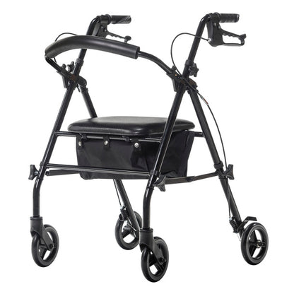 Drive Medical - Travel Rollator, Black, 6", 4Wheel