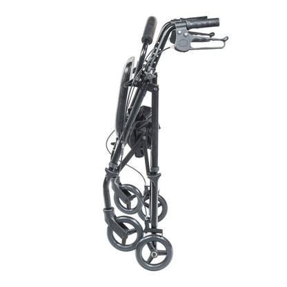 Drive Medical - Travel Rollator, Black, 6", 4Wheel